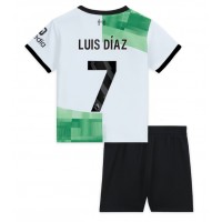 Fotbalové Dres Liverpool Luis Diaz #7 Dětské Venkovní 2023-24 Krátký Rukáv (+ trenýrky)